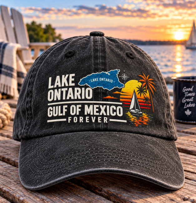 🔥 Lake Ontario & Gulf Forever Vintage Embroidered Cap 🌊