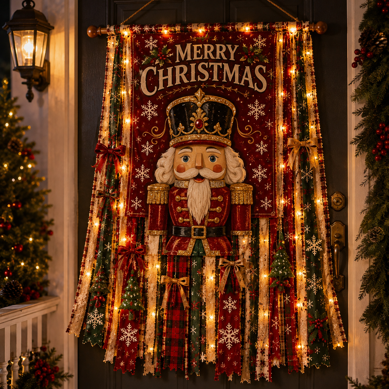 Lighted Christmas Door Hanging Decor