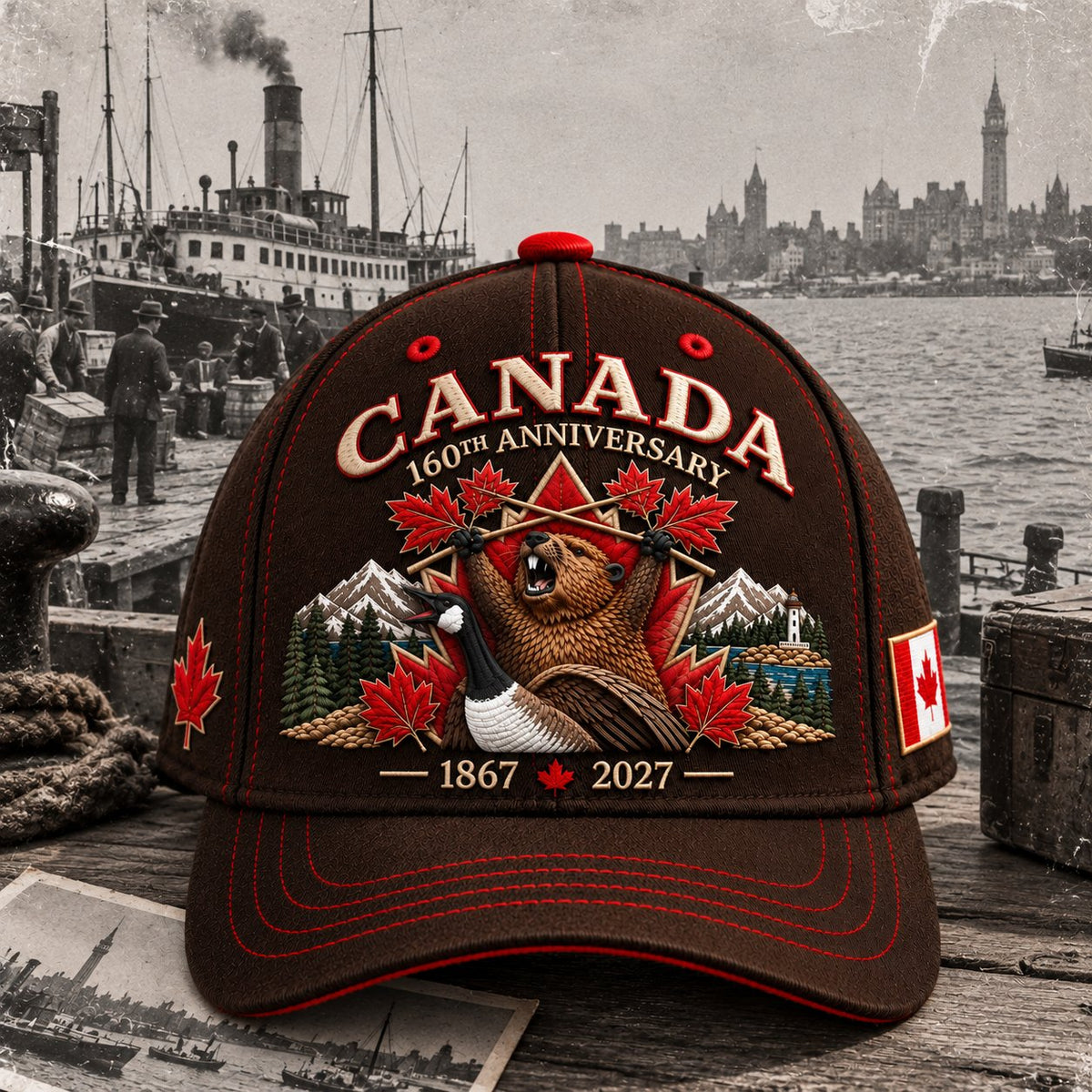 🔥 LAST DAY 50% OFF - 🍁 Canada 160th Anniversary 1867–2027 – Premium Embroidered Heritage Cap ✨ 100% Cotton • Detailed Embroidery • Comfortable Fit