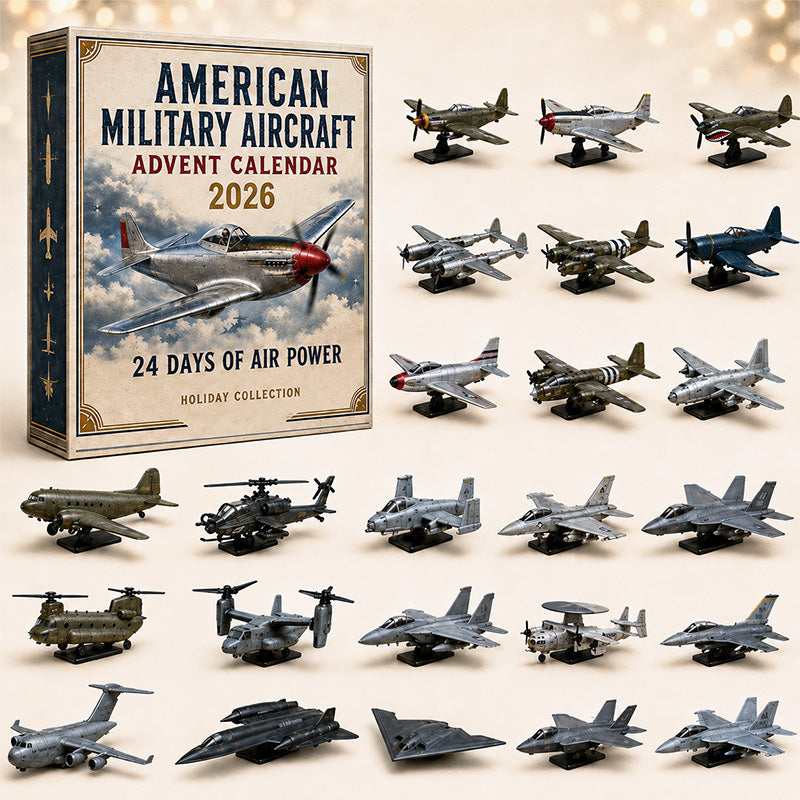 American Military Aircraft Advent Calendar 2026 with complete miniature aircraft collection