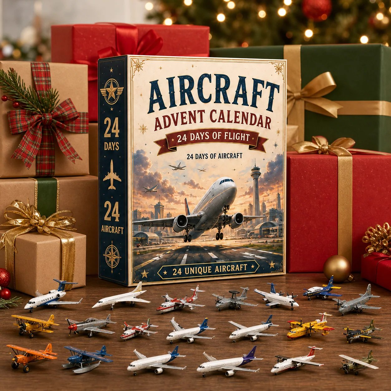 🔥Limited Edition, Only 100 Sets Left! -✈️ Aircraft Advent Calendar 2026 | 24 Days of Flight with 24 Unique Miniature Airplanes, Jets & Aviation Collectibles 🎄🎁