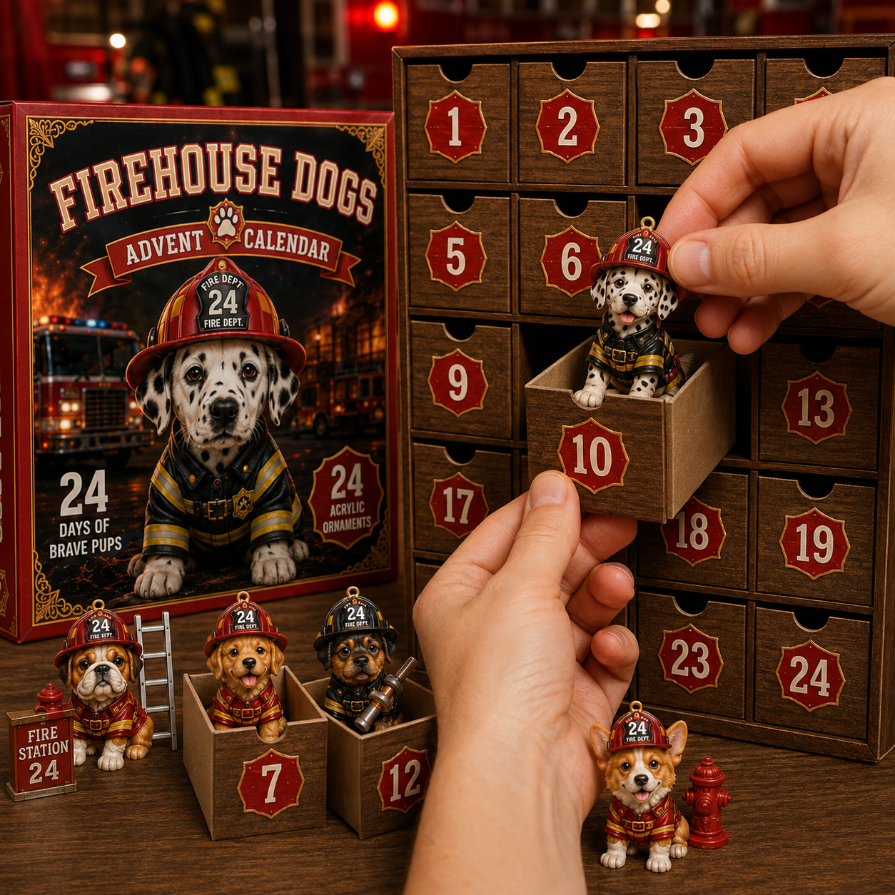 🔥🐾 24 Days of Brave Pups – Firehouse Dogs Advent Calendar 🚒🎄