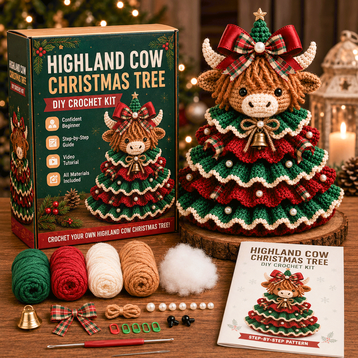 🎄 Crochet Animal Christmas Tree DIY Kit