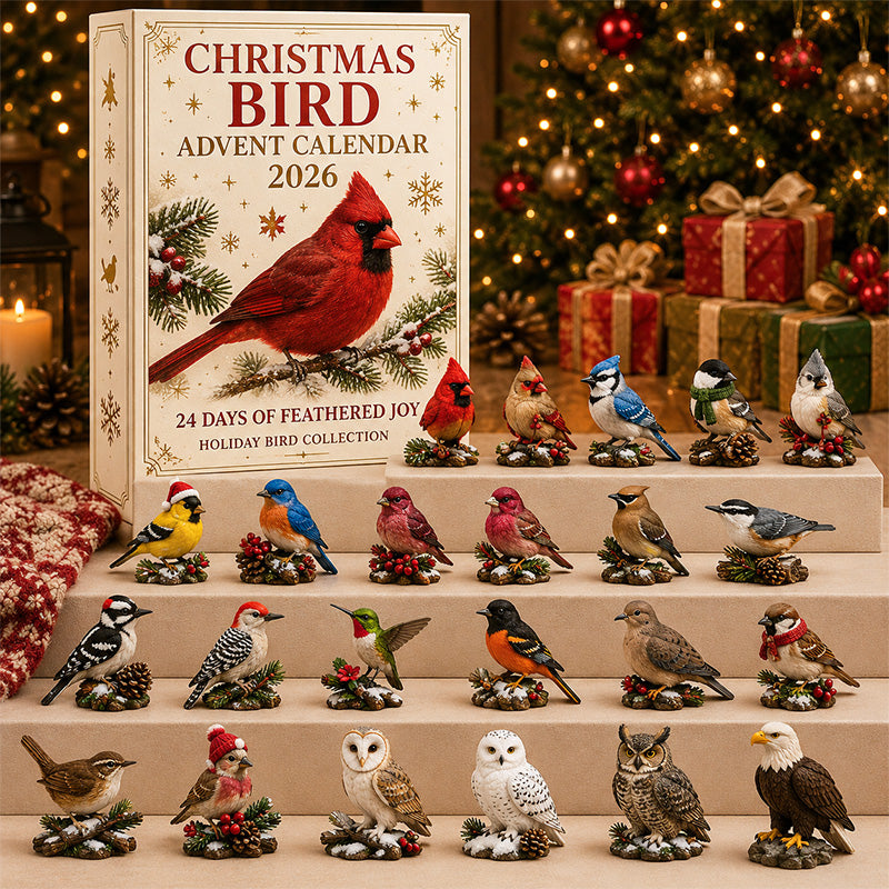 Christmas Bird Advent Calendar 2026 with a collection of miniature birds