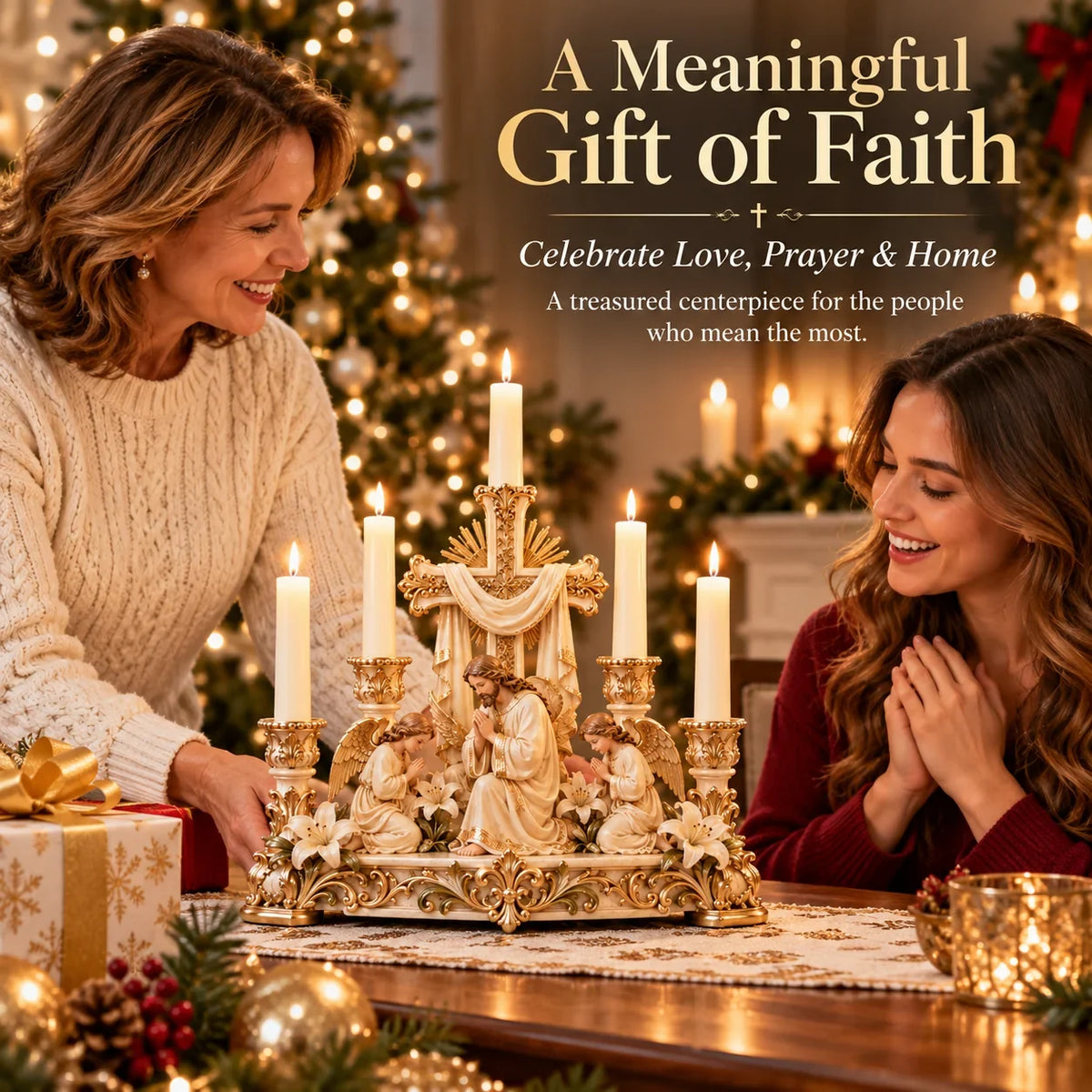🔥 LAST DAY 51% OFF 🔥✨🕯️ Light Of His Presence — Sacred Christian Candleholder ✝️🤍