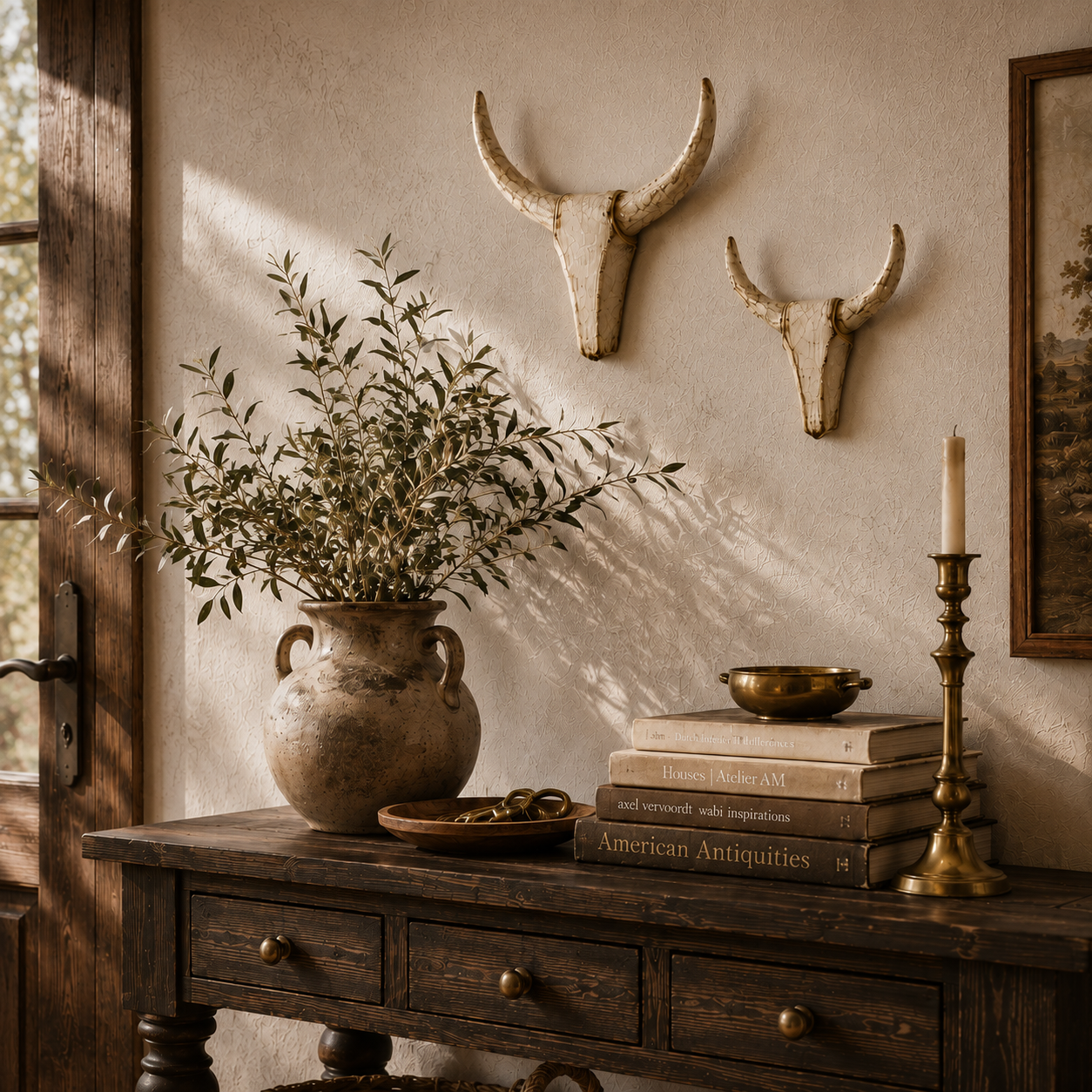 ✨Vintage Distressed Longhorn Wall Sculpture