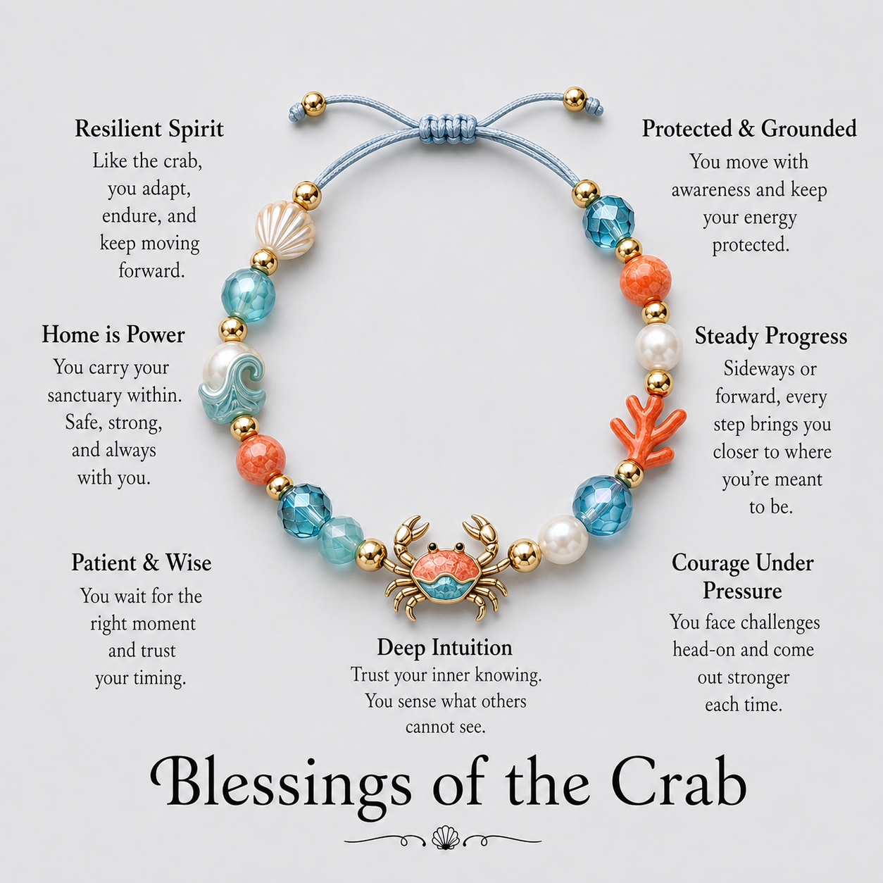 🌊 Blessings of the Sea Ocean Guardian Bracelet Collection – 7 Meaningful Marine Charms