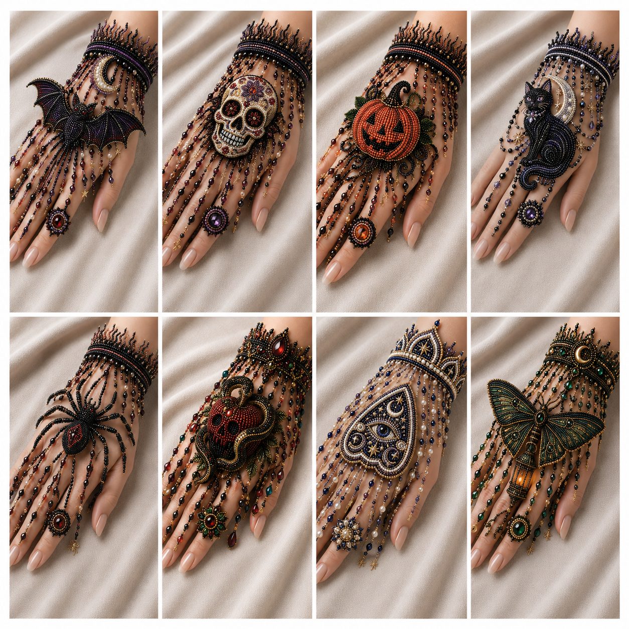 🎃 DIY Halloween Beaded Hand Jewelry Kit