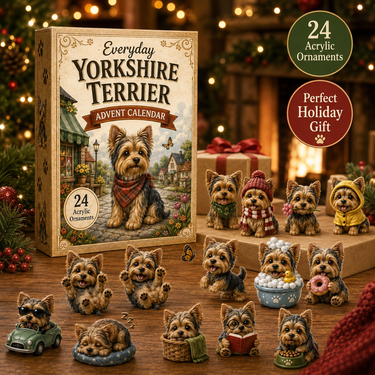 Everyday Yorkshire Terrier Advent Calendar 2026 - 24-Day Festive Countdown