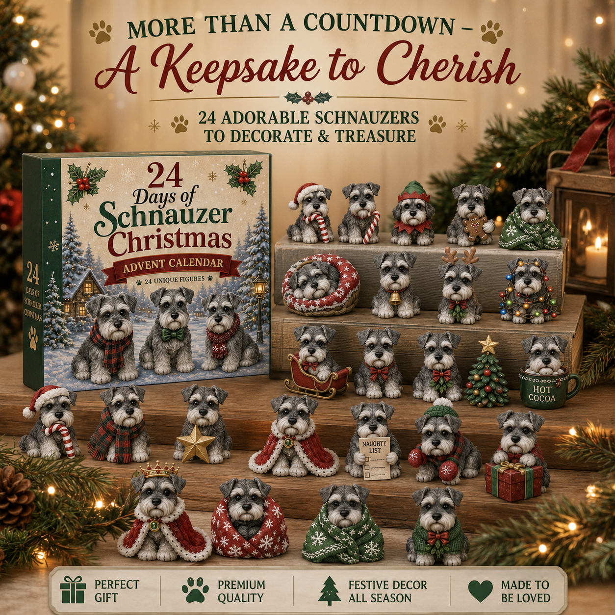 🐶 24 Days of Schnauzer Christmas Advent Calendar 2026 – 24 Collectible Schnauzer Surprises