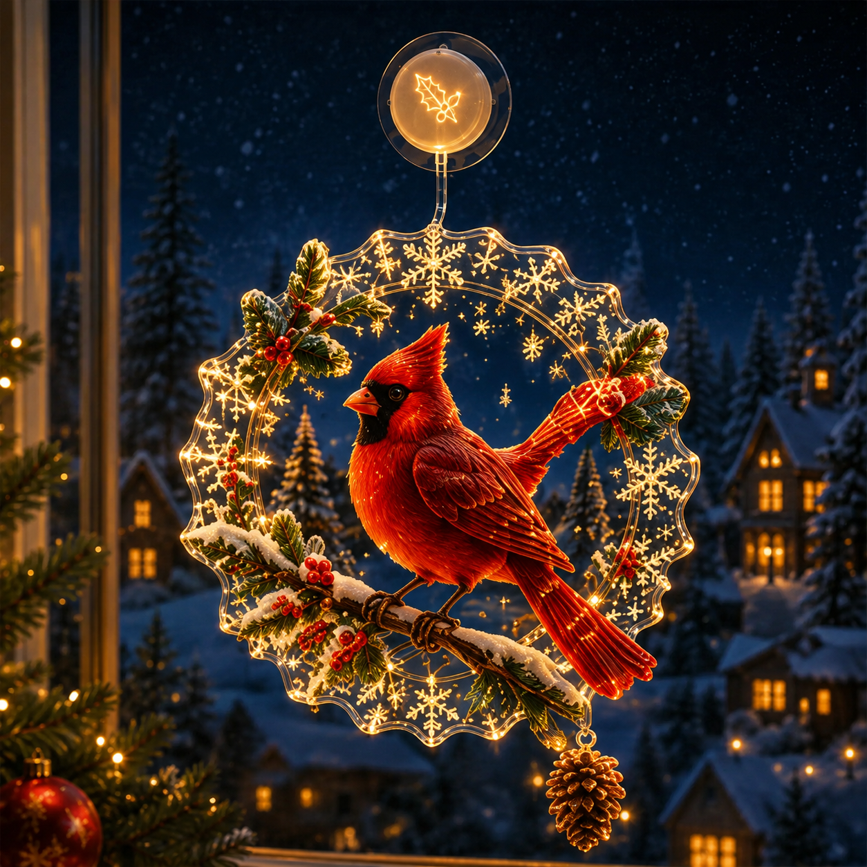 ⏳ Last Day 49% OFF – 🎄Lighted Christmas Window Decoration with Suction Cup | Warm LED Window Light with Double-Layer Design & Multiple Festive Styles ✨