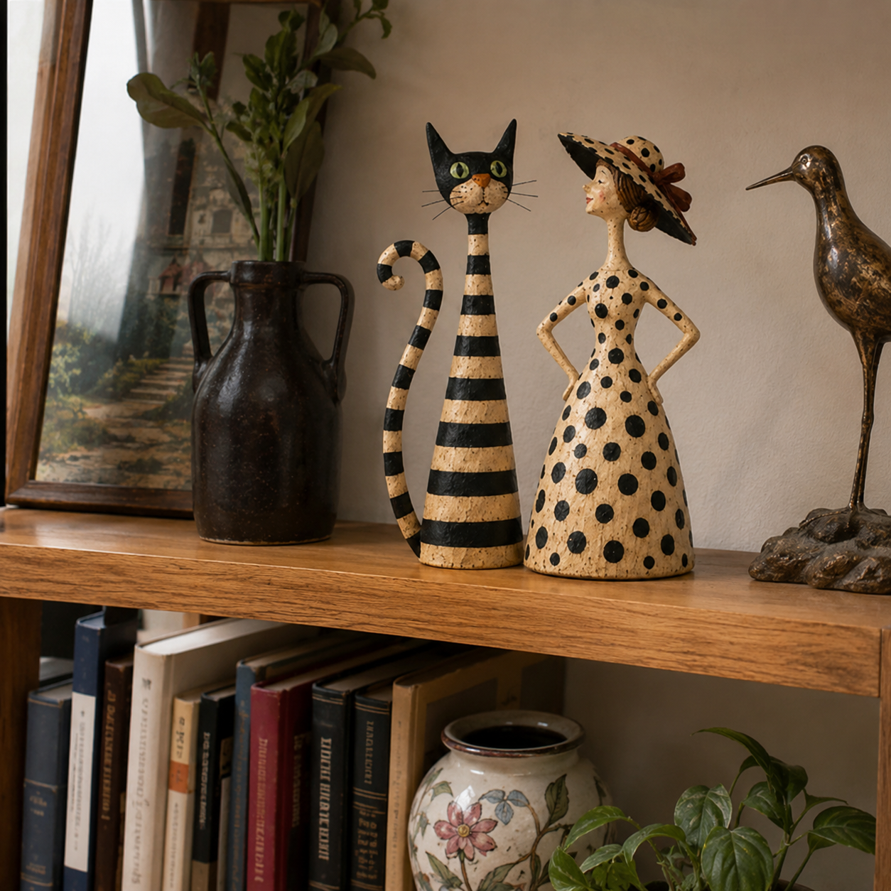 ✨Vintage Cat & Lady Sculptures