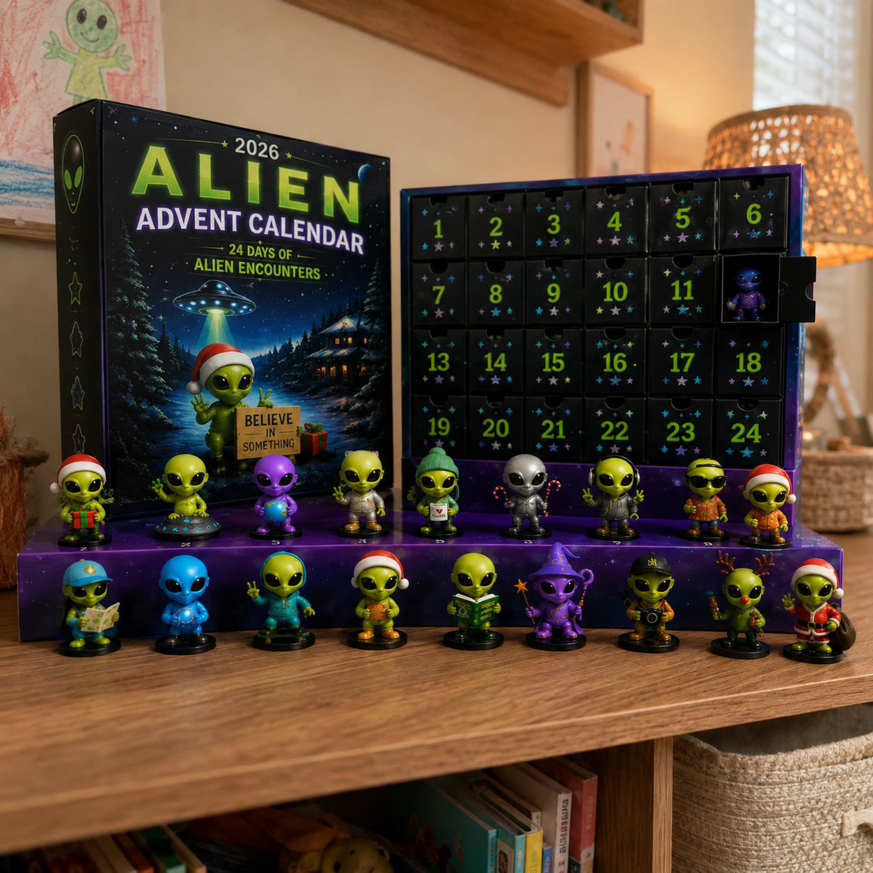 ⏳ Last Day 49% OFF – 👽 24 Days Of Alien Advent Calendar | 24 Unique No-Repeat Collectible Alien Characters for Space Lovers, Kids & Sci-Fi Fans 🚀