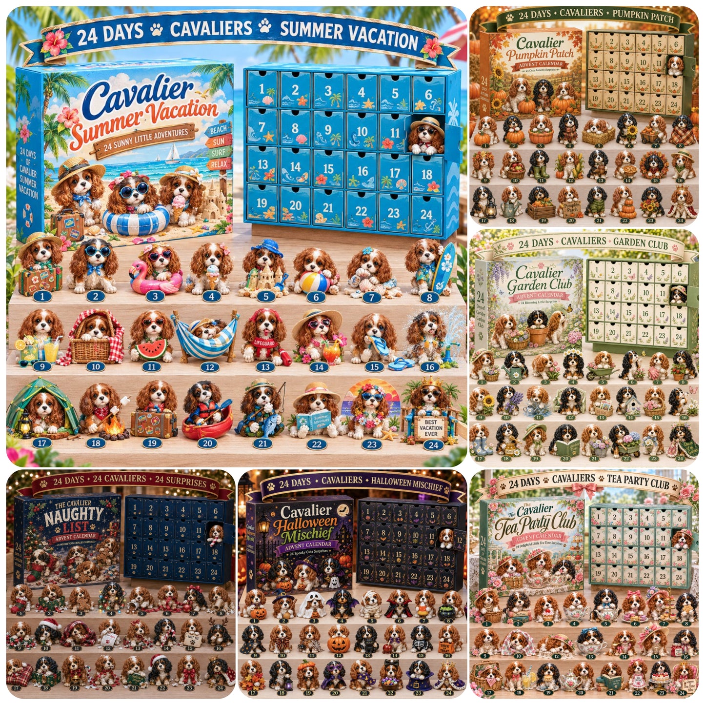 🐾Cavalier Adventures 24-Day Advent Calendar – 6 Themed Collections ✨
