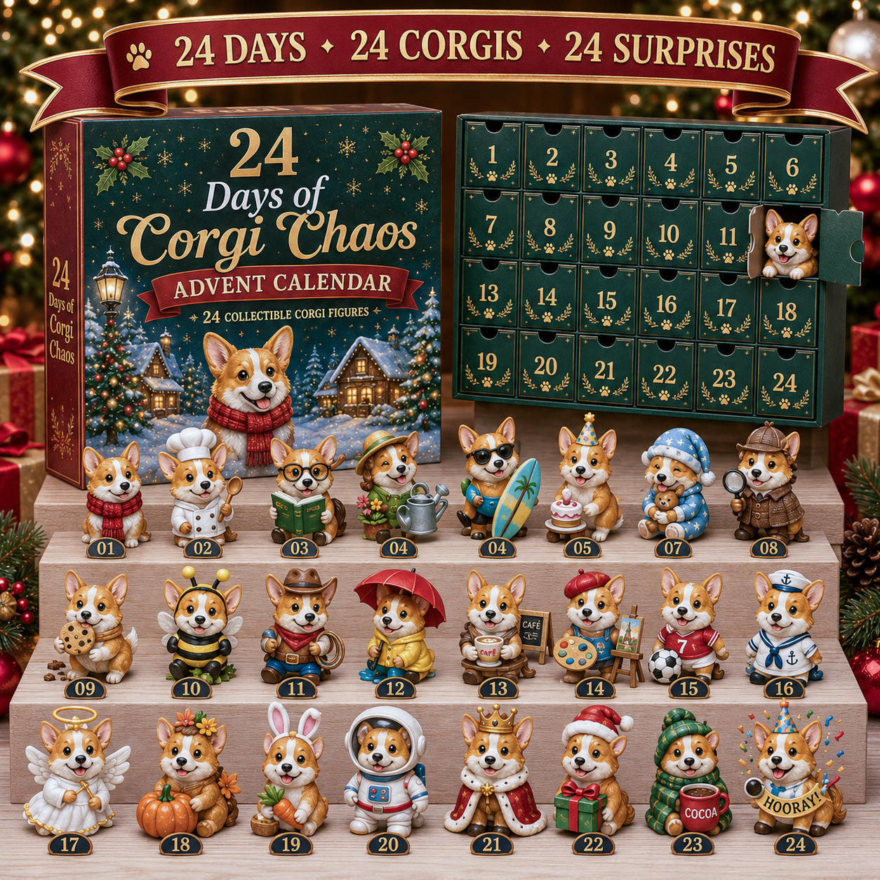 ⏰Limited Stock 50% OFF - 🎄🐶 2026 French Bulldog Advent Calendar – 24 Days of Frenchie Mischief
