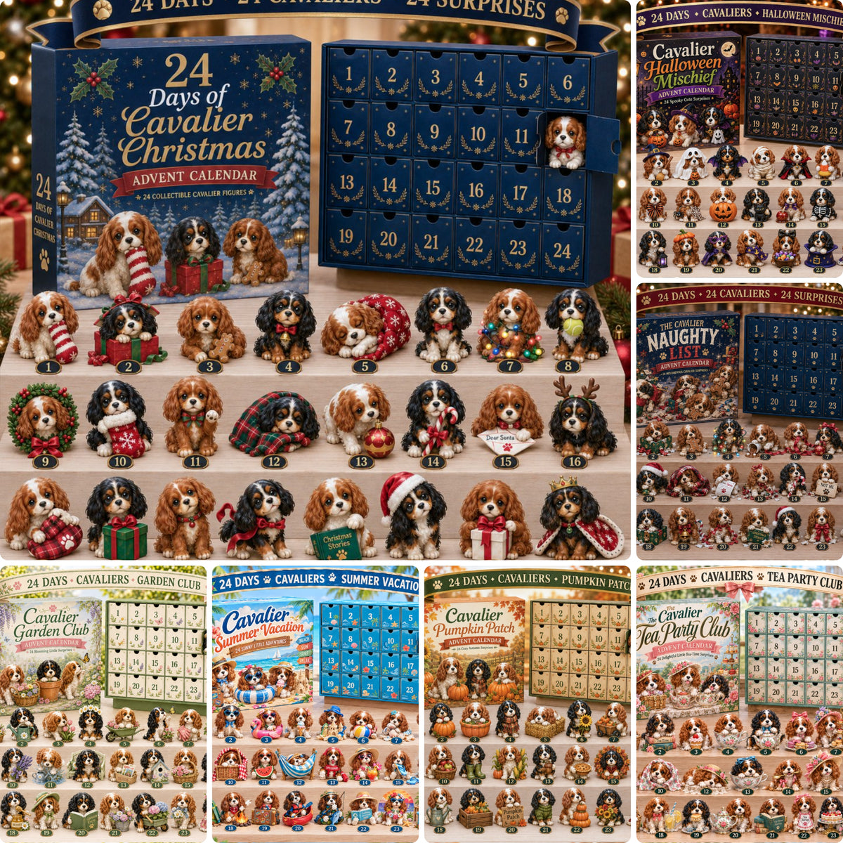⏰Limited Stock 50% OFF -🐶 24 Days of Cavalier Christmas Advent Calendar 2026 – 24 Collectible Cavalier Surprises(Acrylic)