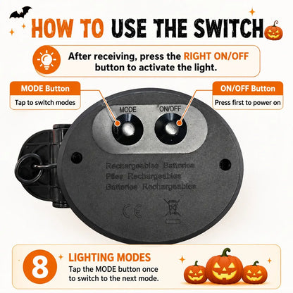 Solar Pumpkin Stake Lights, 20-Head Halloween Garden Lights with 8 Lighting Modes & Auto On/Off