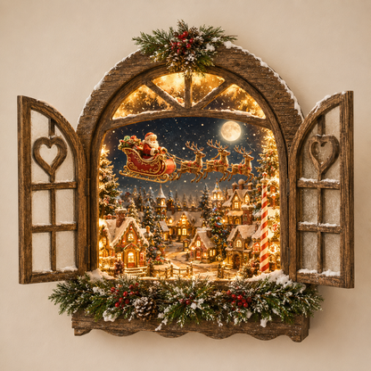 🎄 Secret Christmas Windows Collection – 6 Magical 3D LED Christmas Wall Scenes