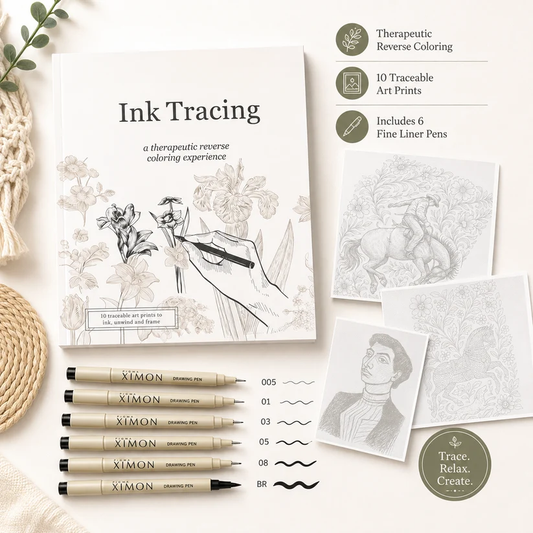 Quiet Lines™ Ink Tracing Art Book ✍️ | Beginner-Friendly Relaxing Creative Set