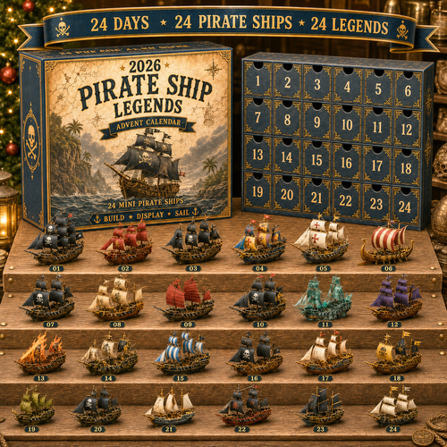 🏴‍☠️ 24 Days of Pirate Legends™ – 2026 Pirate Ship Advent Calendar with 24 Unique Mini Ships