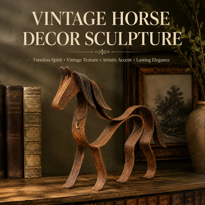 🐎 Wild Spirit Vintage Metal Horse Sculpture