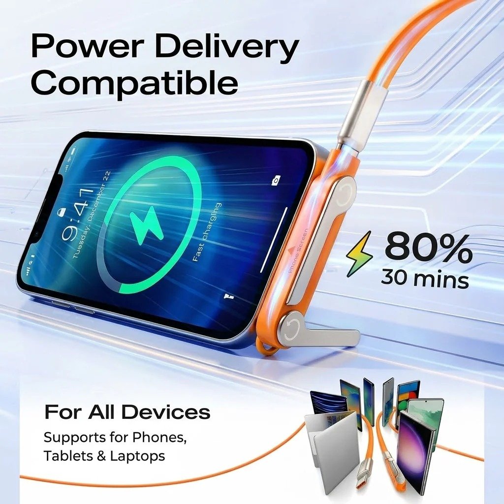 🔥Fast-Charging Cable with Detatchable Stand🔥