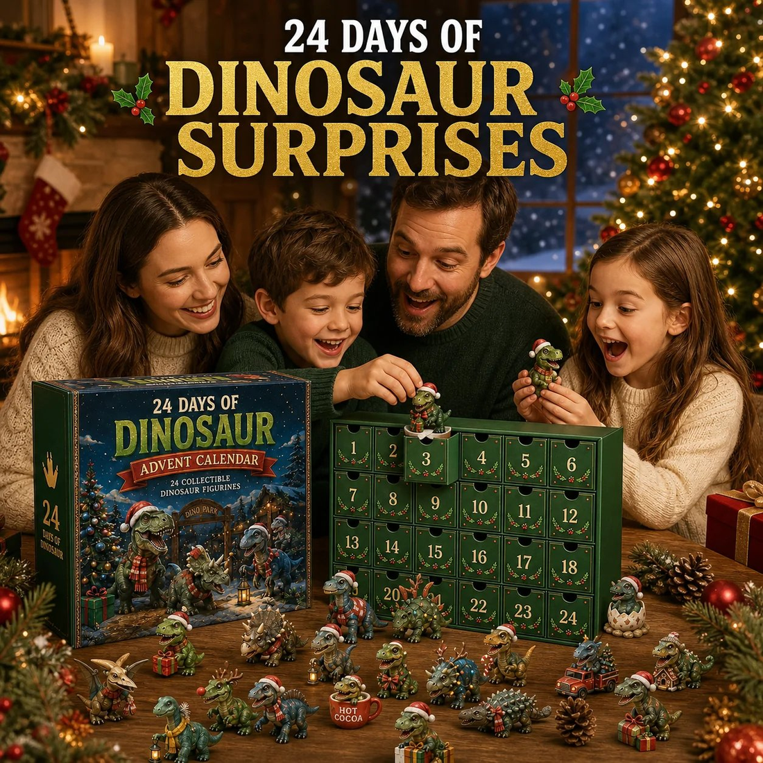 Dinosaur Christmas advent calendar