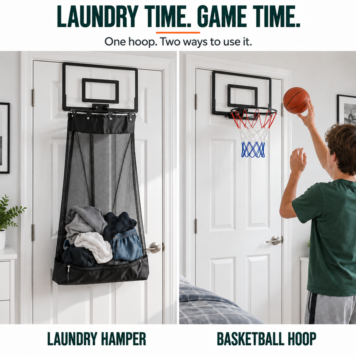 🏀 HoopDrop™ Basketball Laundry Hoop — Turn Mess Into Game Time
