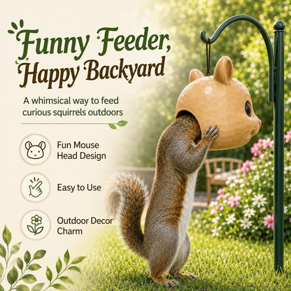 🐿️ Funny Squirrel Mask Feeder | Hanging Backyard Nut Feeder & Garden Decor