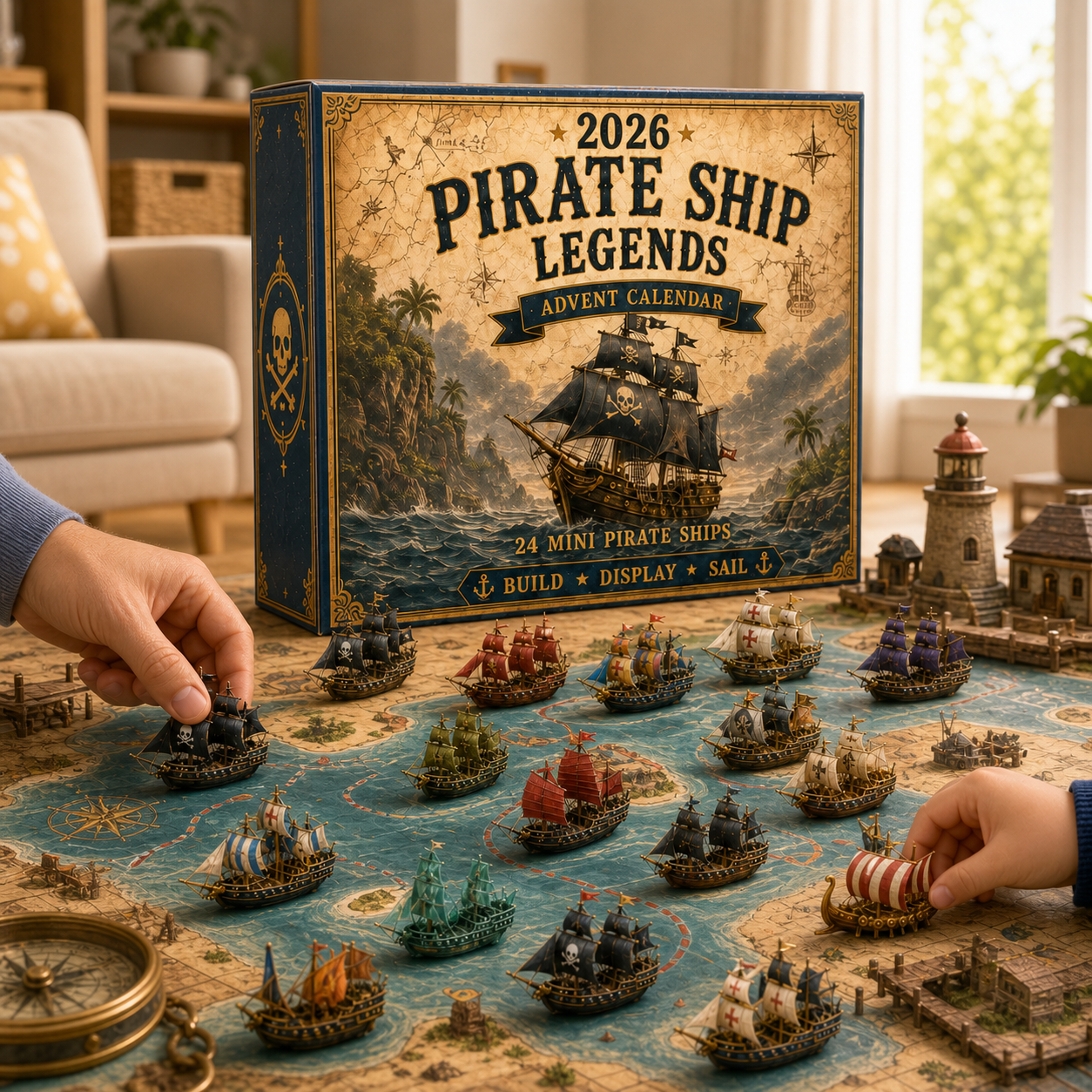🏴‍☠️ 24 Days of Pirate Legends™ – 2026 Pirate Ship Advent Calendar with 24 Unique Mini Ships