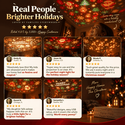 🎄 Christmas Skyglow Tree™ | Flexible USB Holiday Ceiling Projector Light