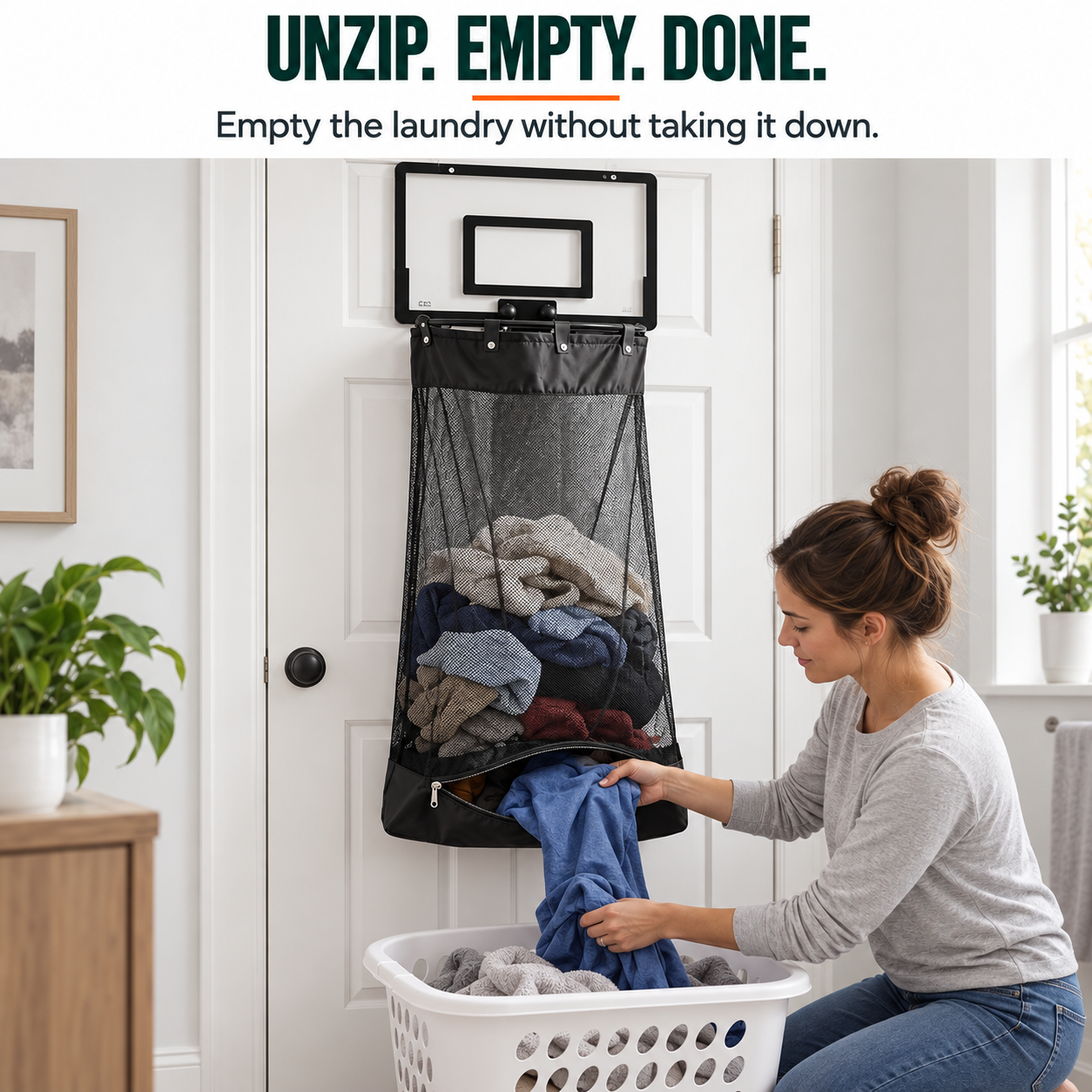 HoopDrop bottom zipper laundry bag