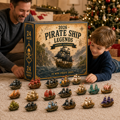 🏴‍☠️ 24 Days of Pirate Legends™ – 2026 Pirate Ship Advent Calendar with 24 Unique Mini Ships