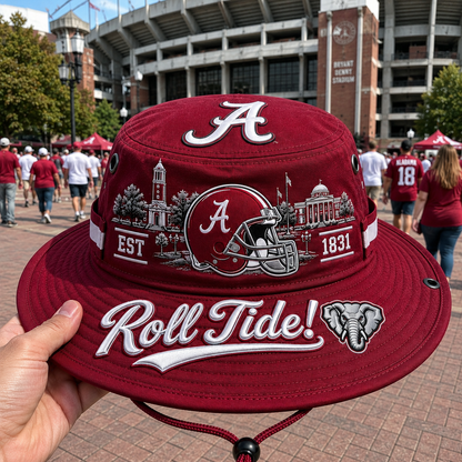 🏈 Roll Tide Crimson Boonie Hat – Alabama Football Game Day Hat
