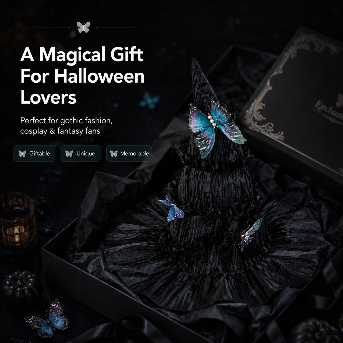 Butterfly witch hat Halloween gift