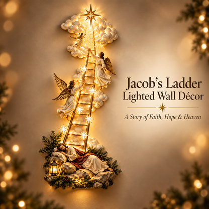 ⏰Limited Stock 50% OFF -✝️✨ Jacob’s Ladder Lighted Wall Décor | A Story of Faith, Hope & Heaven 🌟
