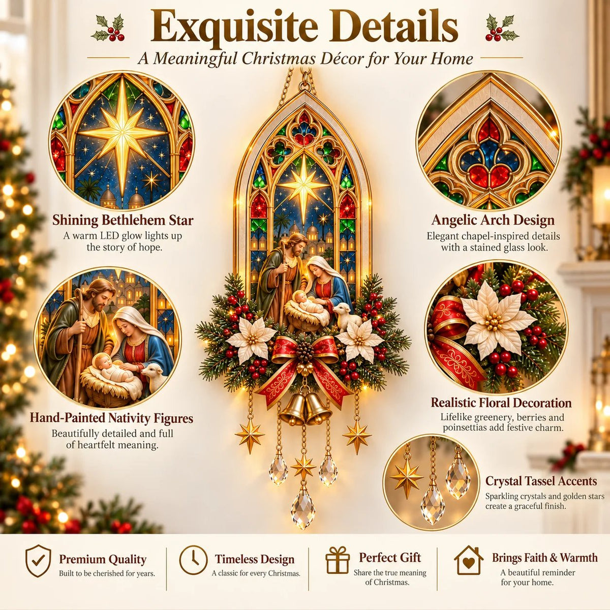 🎄 Christmas Sale – 50% OFF ✨ Bethlehem Star of Faith™ Lighted Nativity Wall Decor – Bring His Light Home