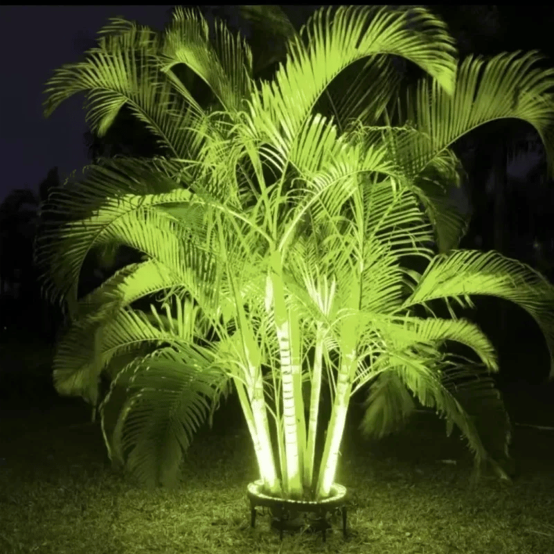 Decorative green outdoor tree lighting