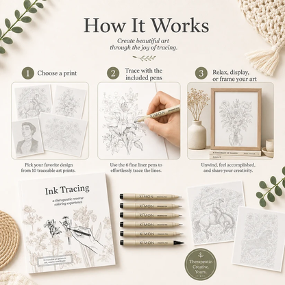 Quiet Lines™ Ink Tracing Art Book ✍️ | Beginner-Friendly Relaxing Creative Set