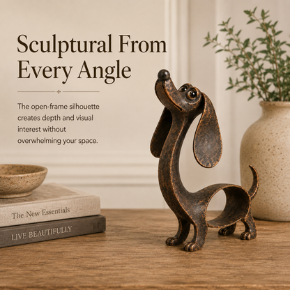 🐶 Forever Dachshund Antique Bronze Sculpture