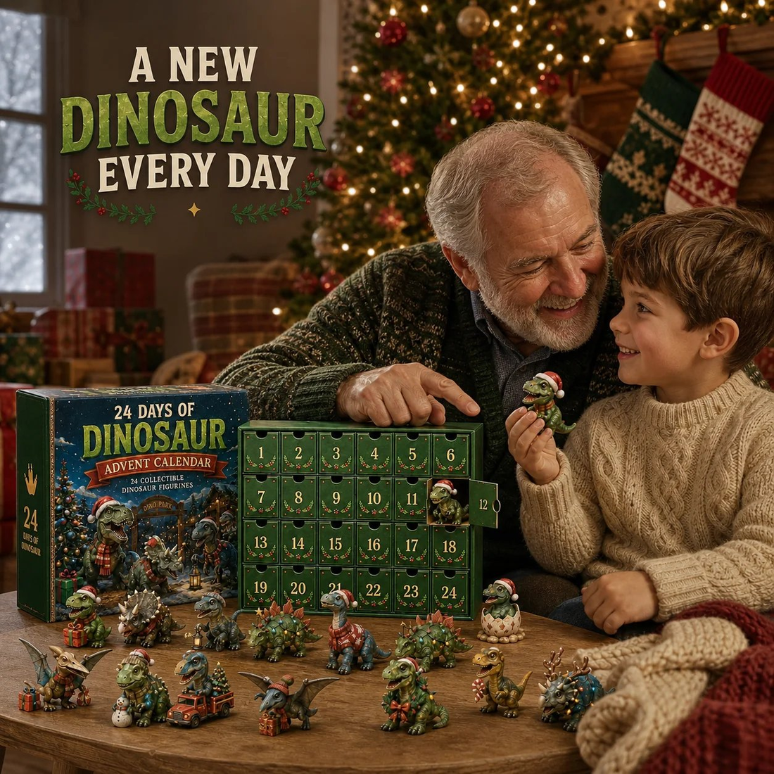 Dinosaur advent calendar Christmas gift