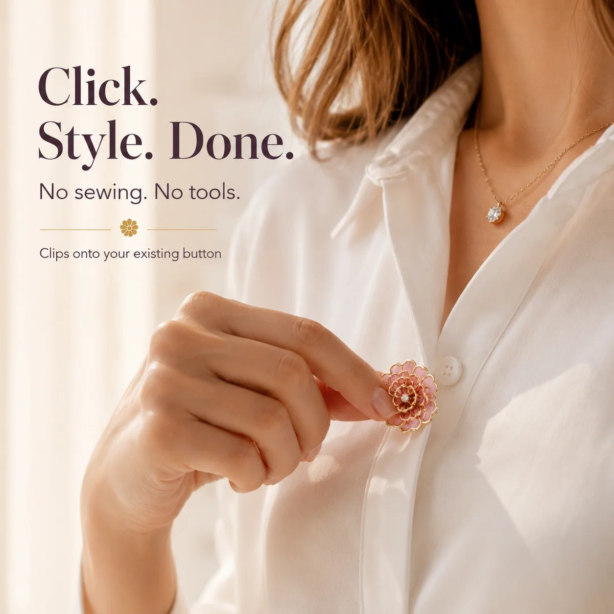 BloomSnap Flower Button Covers 🌸 Dress Up Any Shirt in Seconds
