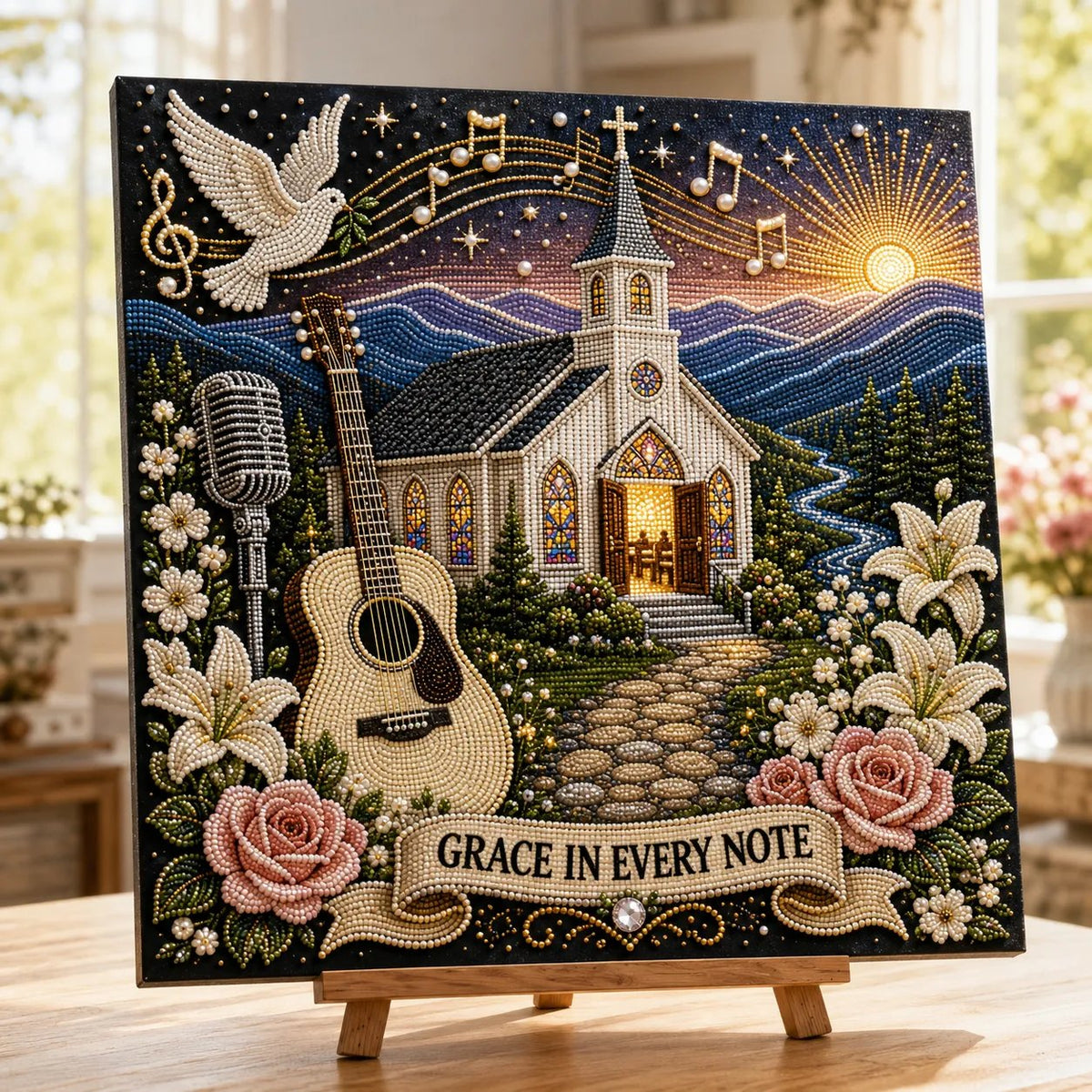 🔥 LAST DAY 50% OFF – 🎤 💕 Premium 3D Pearl Country Music Tribute Art Kit | Luxury Flocked Canvas with Scratch-Resistant Non-Fading Acrylic Resin Pearls & Faceted Drills DIY Keepsake Decor 💎✨