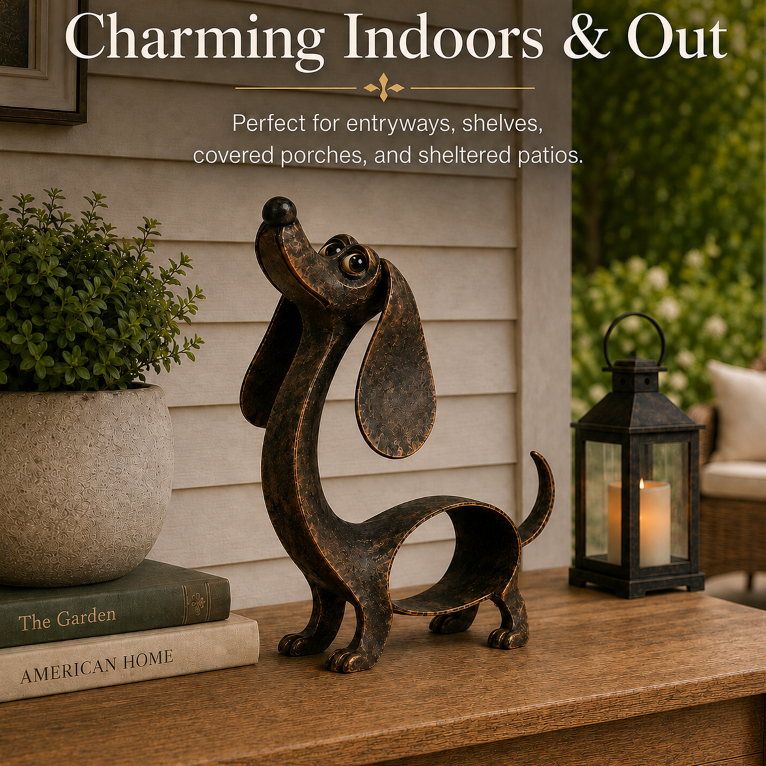 Dachshund sculpture display