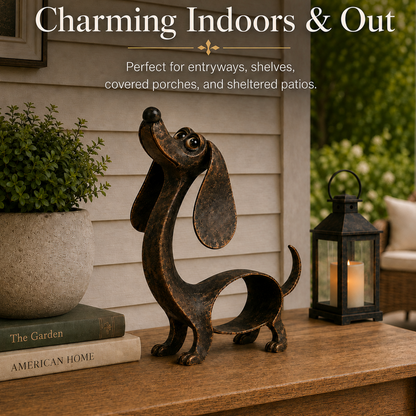 🐶 Forever Dachshund Antique Bronze Sculpture