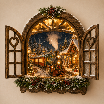 🎄 Secret Christmas Windows Collection – 6 Magical 3D LED Christmas Wall Scenes