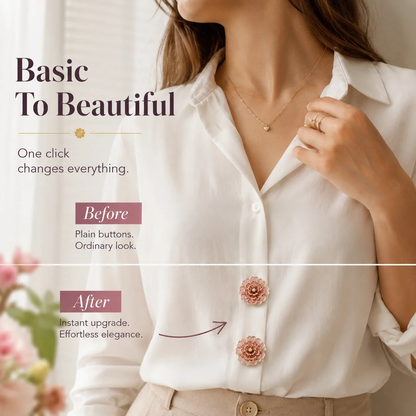 BloomSnap Flower Button Covers 🌸 Dress Up Any Shirt in Seconds
