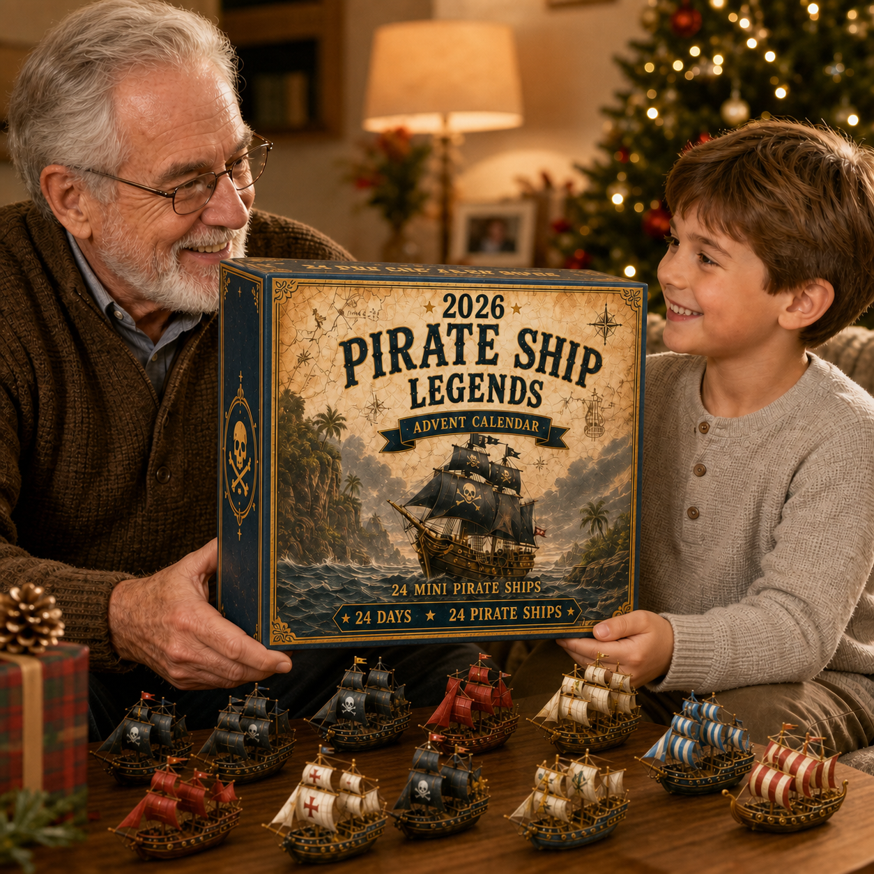 🏴‍☠️ 24 Days of Pirate Legends™ – 2026 Pirate Ship Advent Calendar with 24 Unique Mini Ships