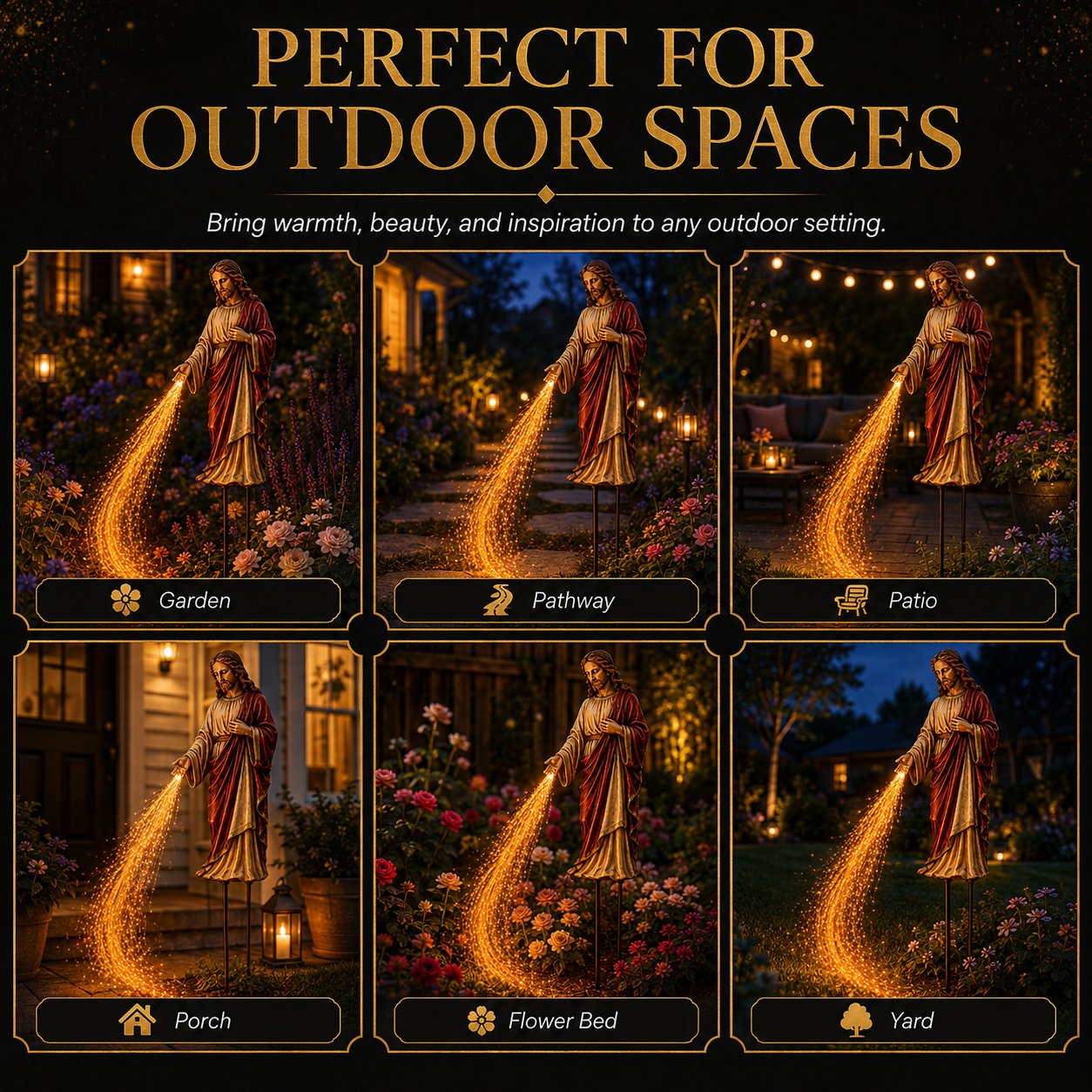 ✝️ Solar Jesus Fiber Optic Garden Light ✨ | Faith-Inspired Outdoor Decor(🔥Same as in the video)