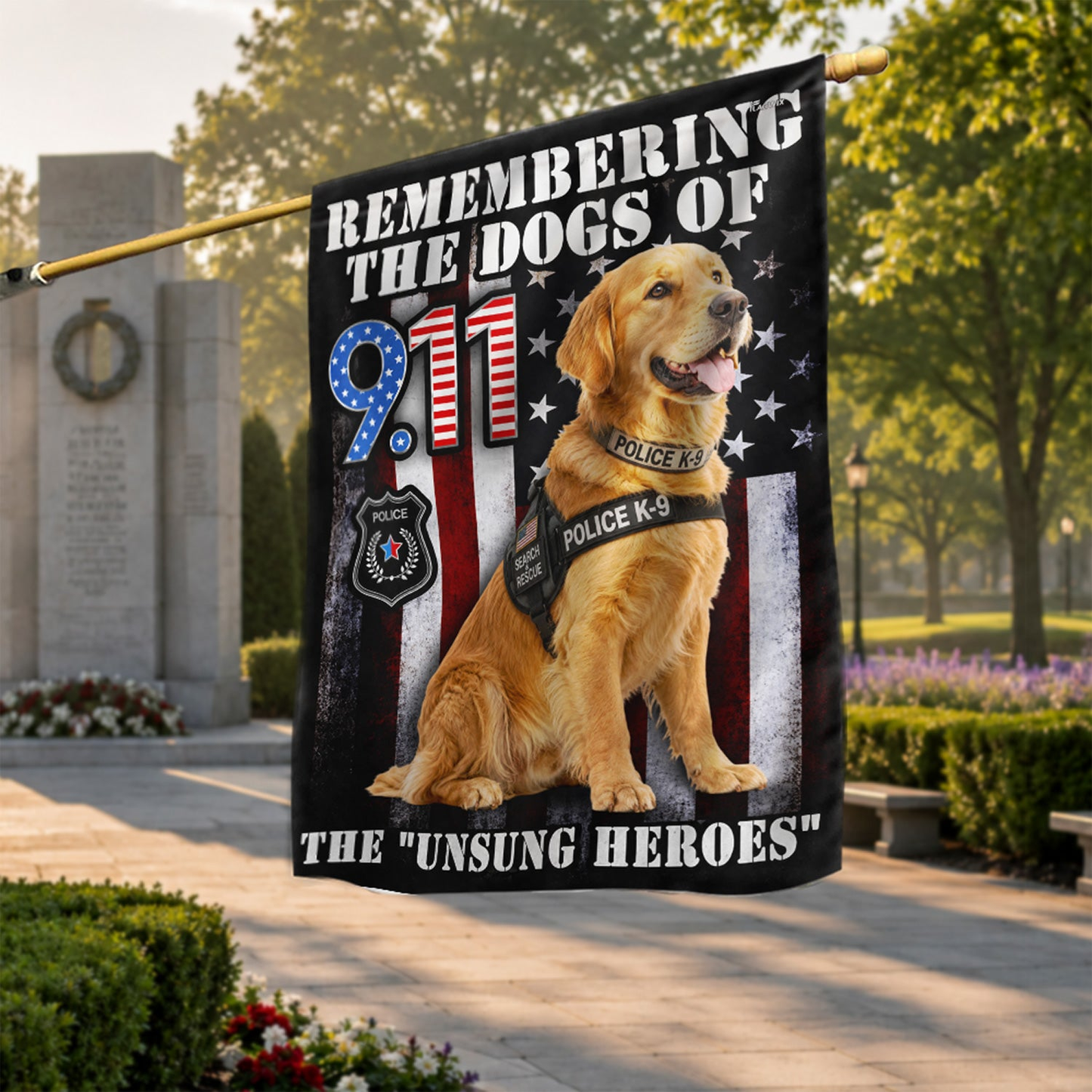 🇺🇸 9/11 K9 Heroes Memorial Flag | Remembering the Unsung Search & Rescue Dogs